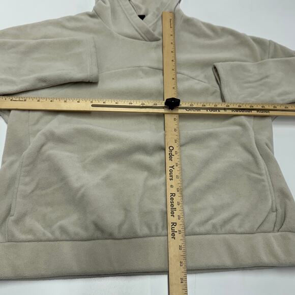 Nike Hoodie Womens‎ Medium Cream Fleece Training Pullover Sweater - Picture 7 of 9